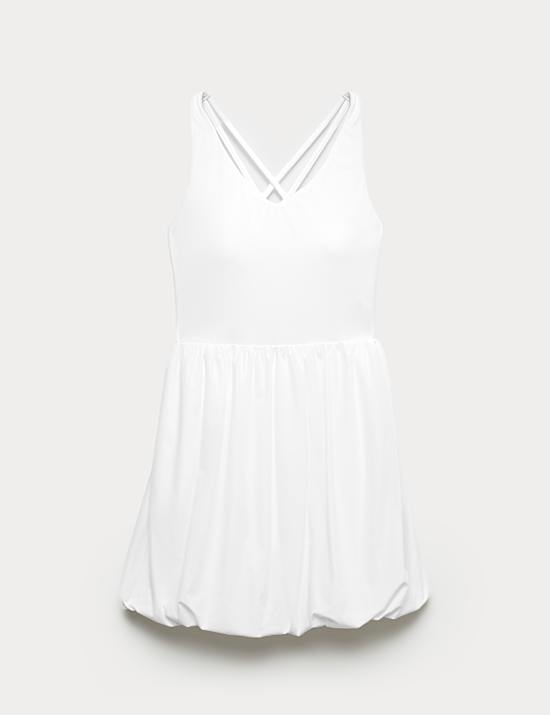 Strappy Back Bubble Hem Tennis Dress