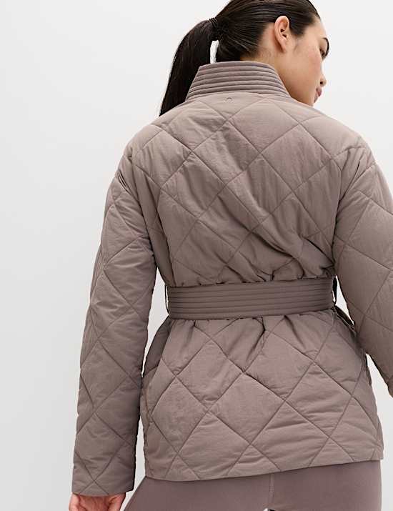 Lang geschnittene, gesteppte Stormwear&trade; Wickeljacke