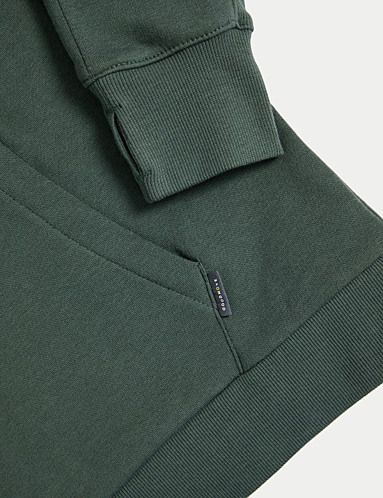 Cotton Rich Funnel Neck Half Zip Sweatshirt