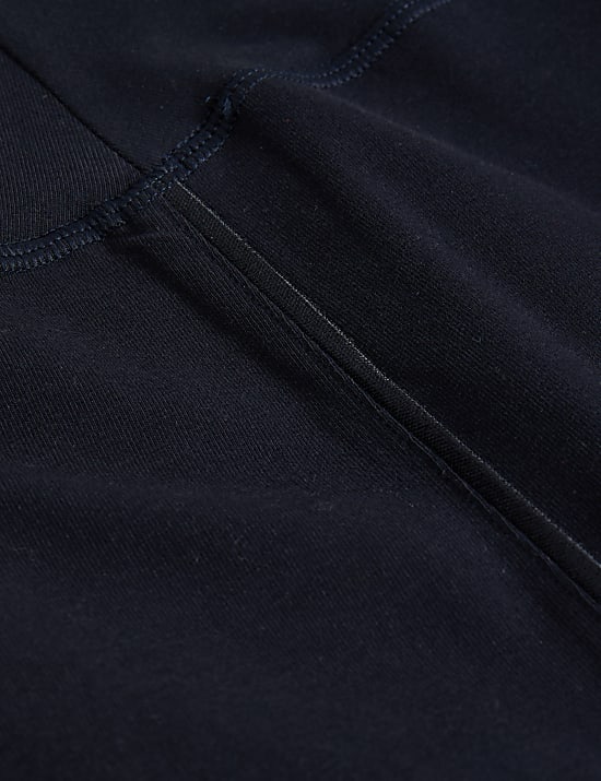 Jogging coupe droite en coton à bande latérale