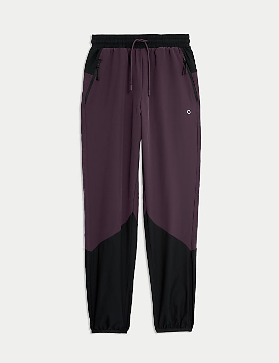 Taps toelopende joggingbroek met hoge taille en panden