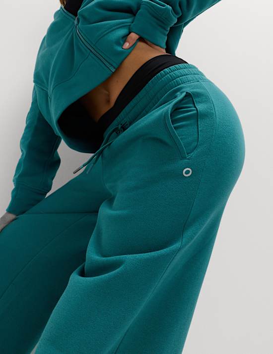 Pantalon de jogging taille haute coupe large en coton