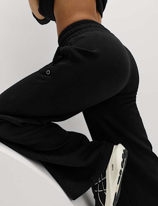 Cotton Rich High Waisted Wide Leg Joggers