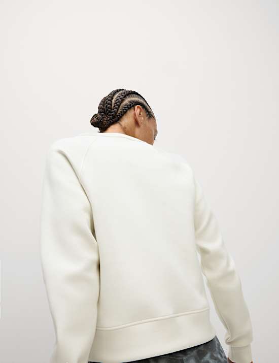 Round Neck Relaxed Yoga Crop Sweatshirt