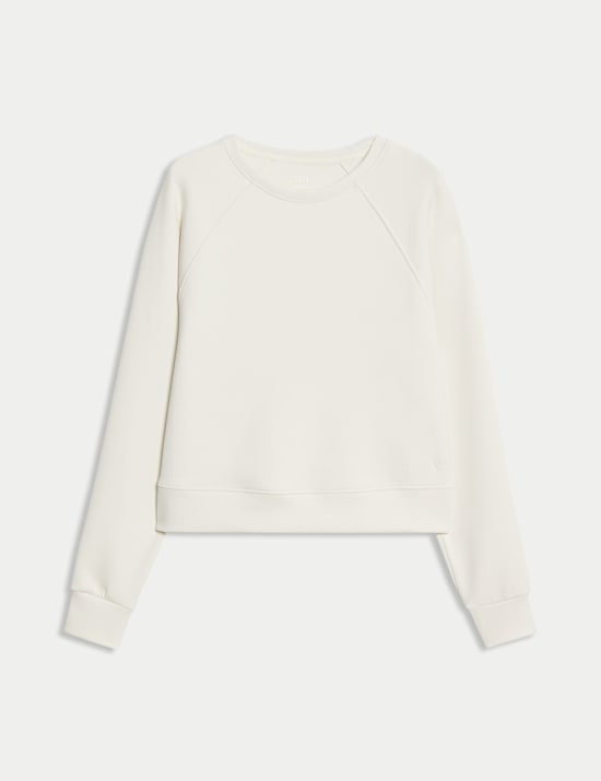 Round Neck Relaxed Yoga Crop Sweatshirt