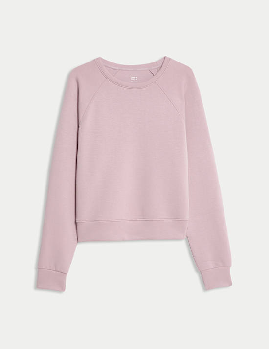 Round Neck Relaxed Yoga Crop Sweatshirt