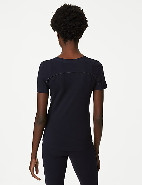 Camiseta de algod&oacute;n con escote abierto