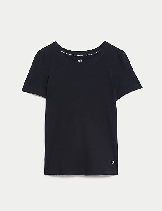 Camiseta de algod&oacute;n con escote abierto