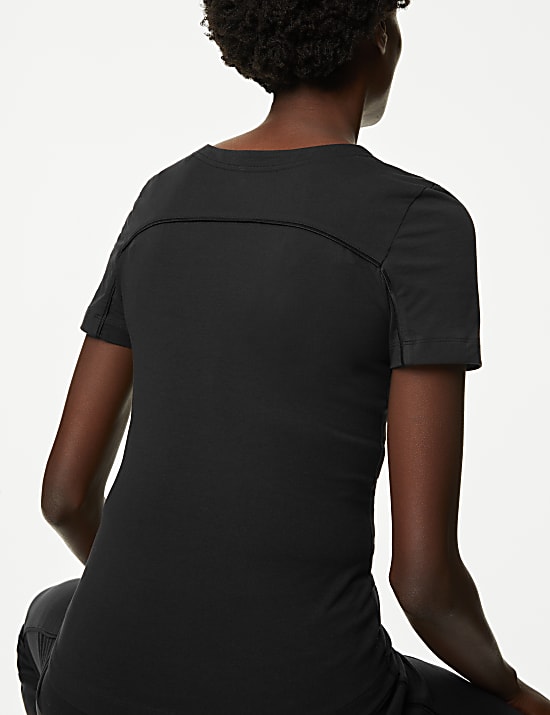 Katoenrijk T-shirt met scoophals