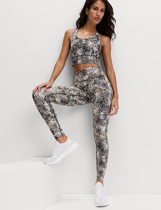 Go Train-fitnesslegging met hoge taille en print