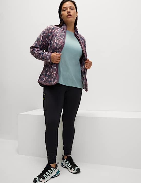 Polar térmico estampado con cremallera y cuello chimenea