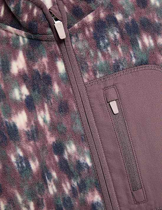 Polar térmico estampado con cremallera y cuello chimenea