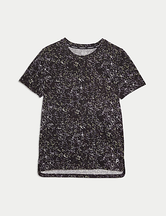 Printed Scoop Neck Fitted T-Shirt