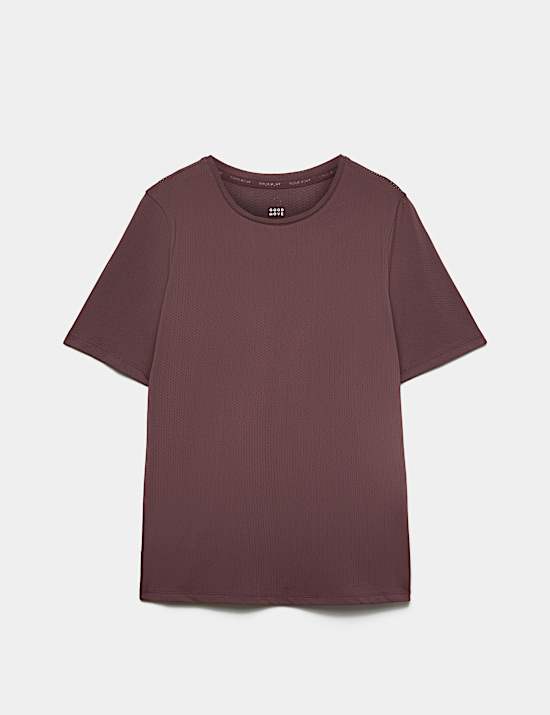 Camiseta holgada con cuello redondo y malla
