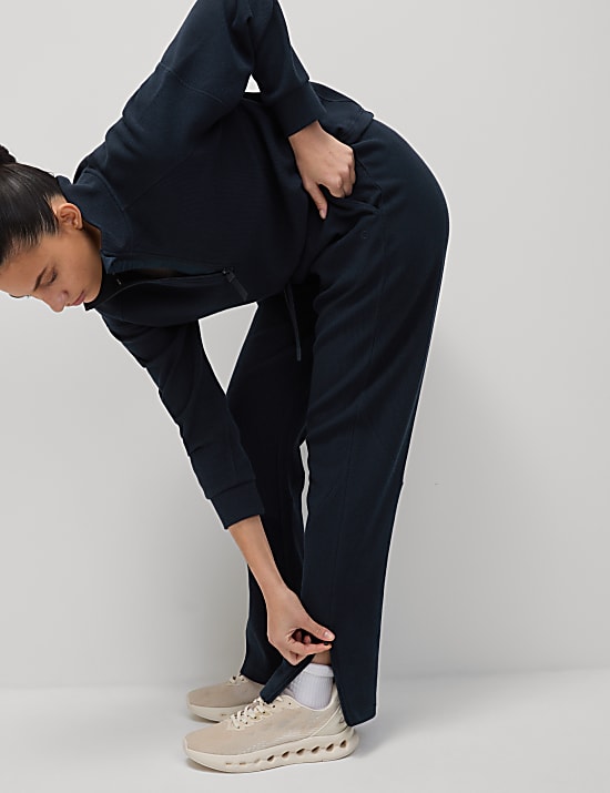 Rib High Waisted Tapered Joggers