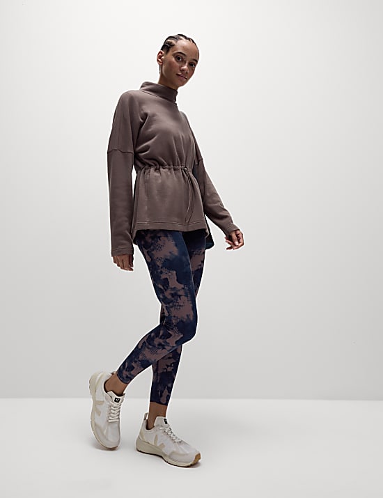 Cotton Rich Brushed Funnel Neck Sweatshirt