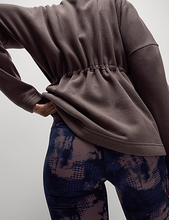 Cotton Rich Brushed Funnel Neck Sweatshirt