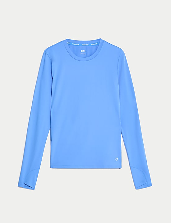 Nauwsluitende sporttop met scoophals