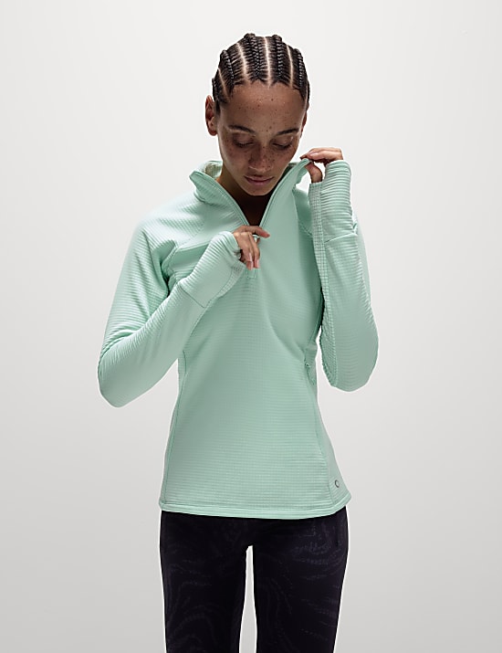 Ultraheat&trade; hardlooptop met opstaande kraag en halflange rits