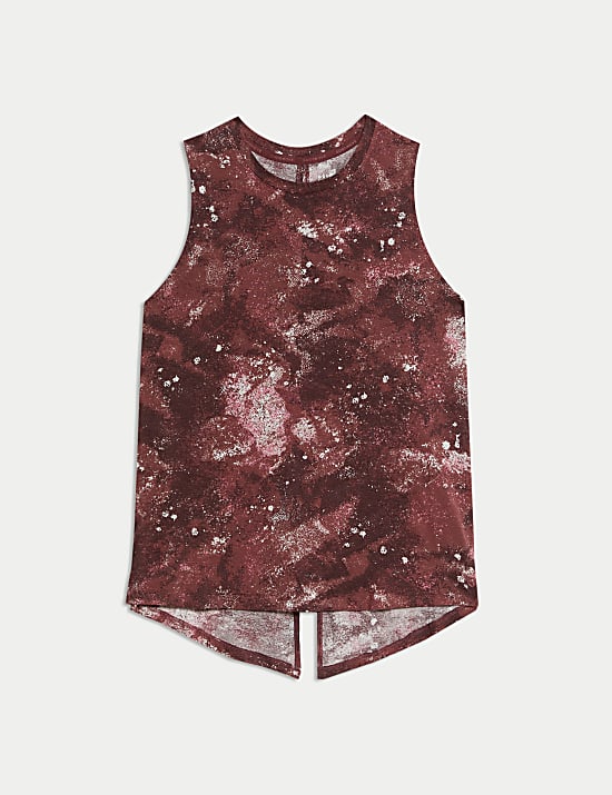 Modal Blend Printed Tie Back Relaxed Vest Top