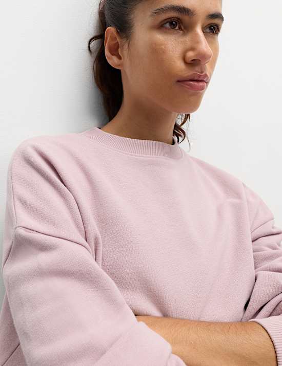Cotton Rich Crew Neck Oversized Sweatshirt
