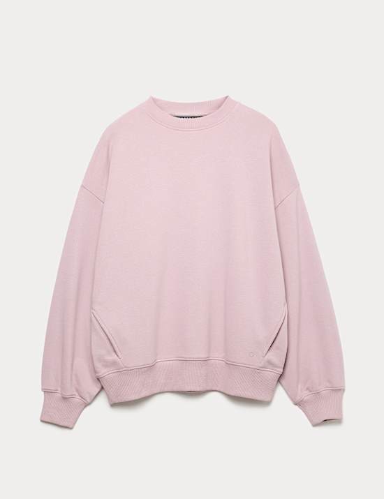 Cotton Rich Crew Neck Oversized Sweatshirt