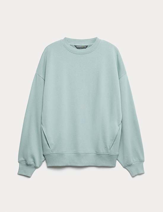 Cotton Rich Crew Neck Oversized Sweatshirt