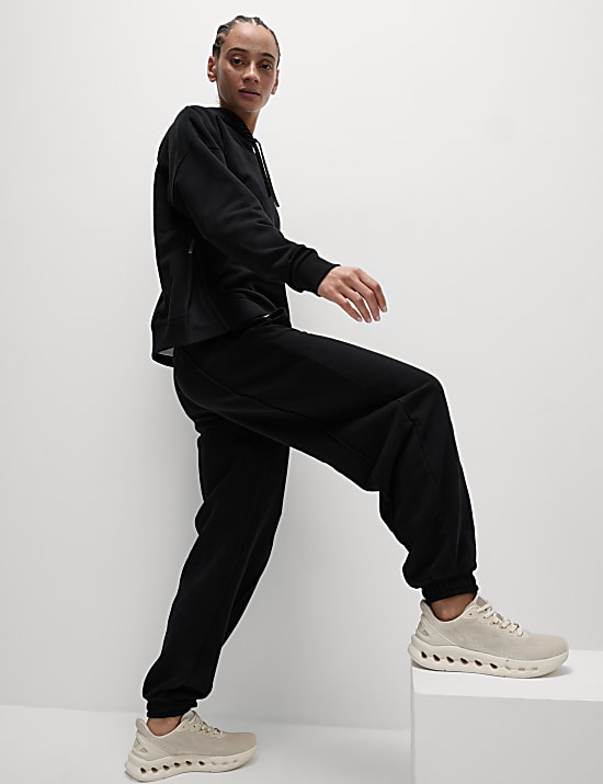 Katoenrijke joggingbroek in parachutestijl met boorden