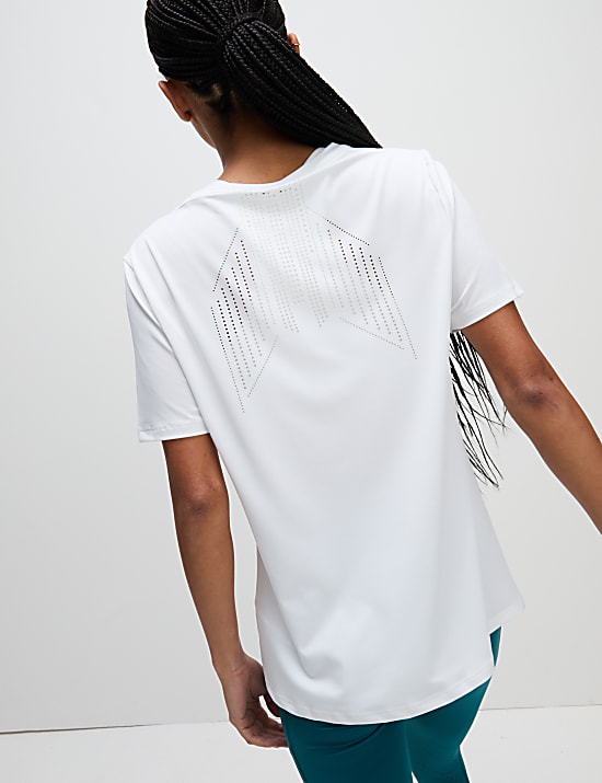 Crew Neck Laser Cut Relaxed T-Shirt