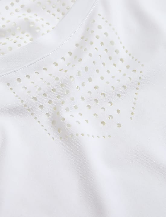 Crew Neck Laser Cut Relaxed T-Shirt