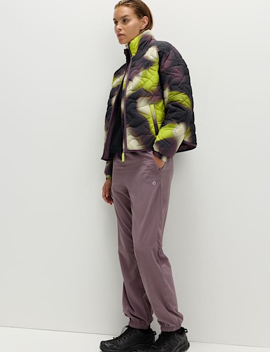 Woven Mesh Panel Lightweight Cuffed Joggers