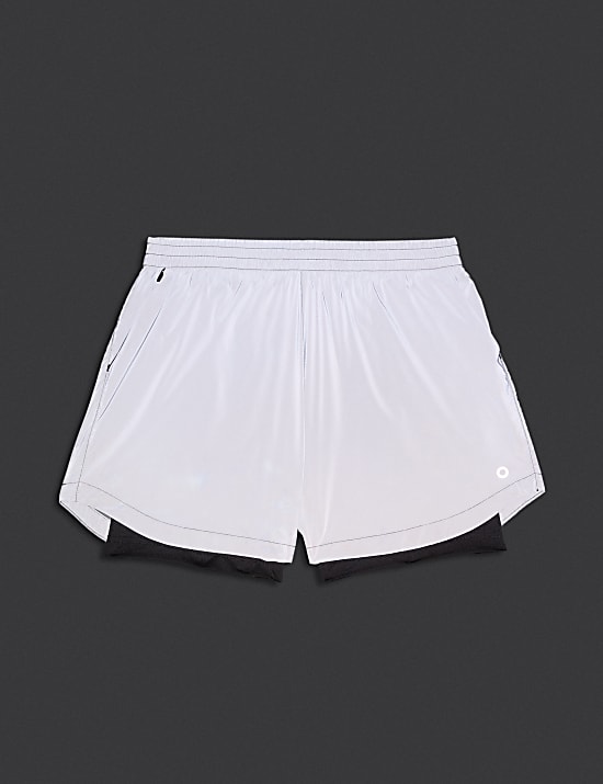 360&deg; Reflective Layered Running Shorts