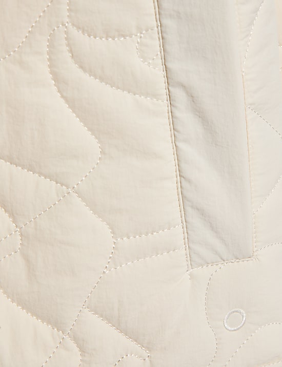 Licht, kraagloos, doorgestikt jack