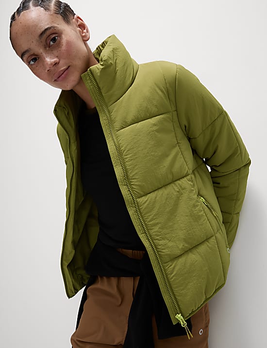 Quilted Funnel Neck Puffer Jacket