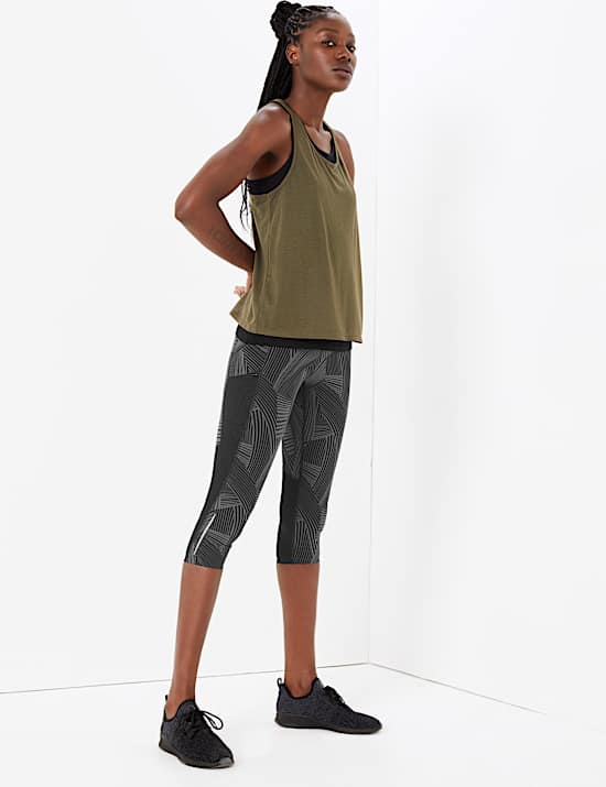 Go Train Mesh Cropped Gym Leggings