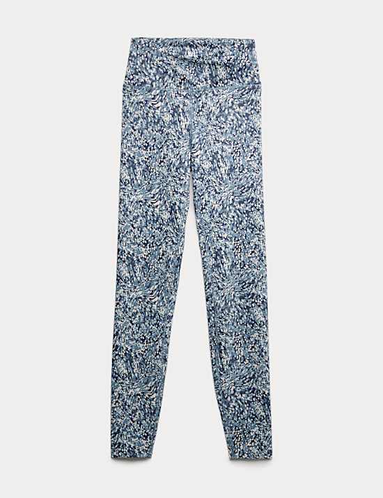 Leginsy do jogi Go Balance z kopertową talią i nadrukiem