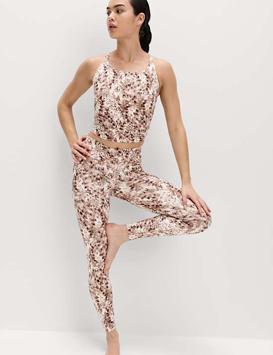 Go Balance Printed Wrap Waist Yoga Leggings