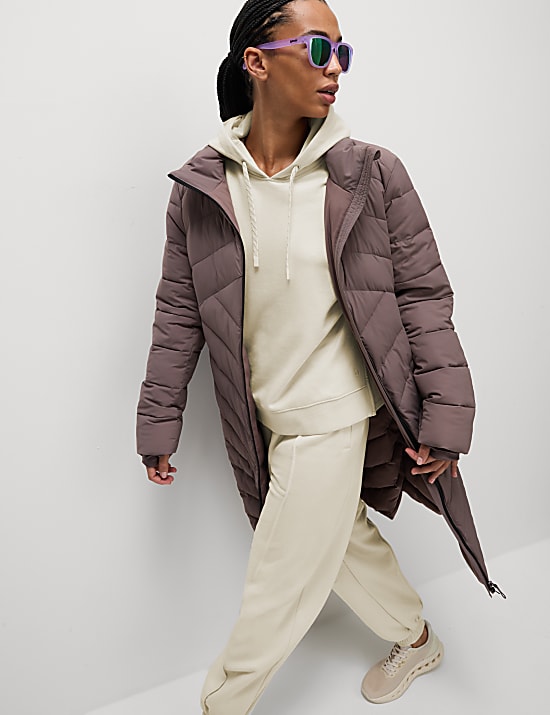 Cotton Rich Mesh Panel Relaxed Hoodie