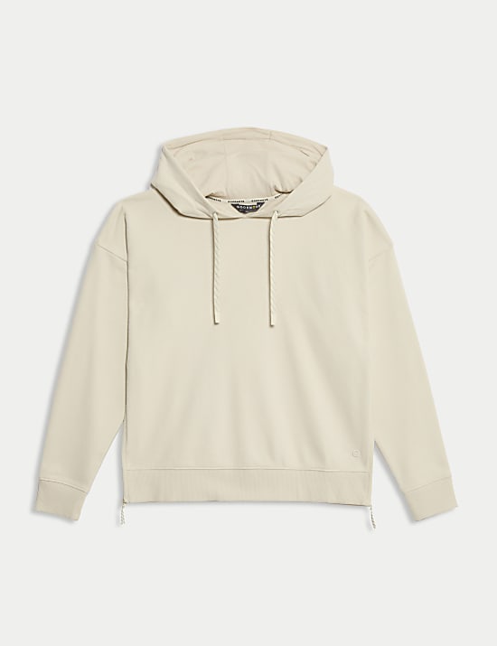 Cotton Rich Mesh Panel Relaxed Hoodie