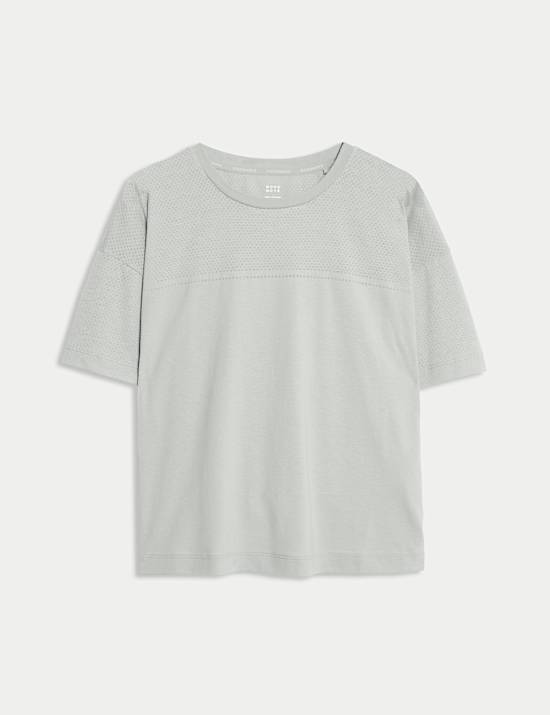 חולצת טי קלת משקל ליוגה מתערובת כותנה