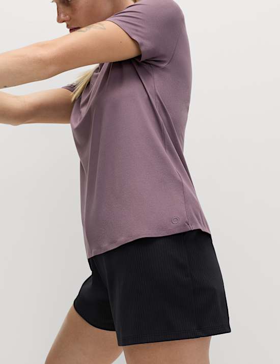 חולצת טי יוגה ™Go Balance Flexifit‎ עם צווארון עגול