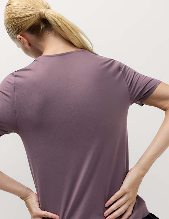 חולצת טי יוגה ™Go Balance Flexifit‎ עם צווארון עגול