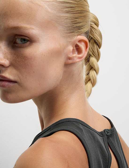 Ριμπ ολόσωμη φόρμα σε χαλαρή γραμμή με υψηλή περιεκτικότητα σε modal