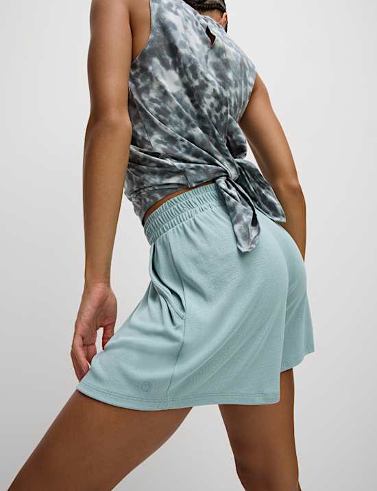Modal Rich Ribbed Relaxed High Waisted Yoga Shorts
