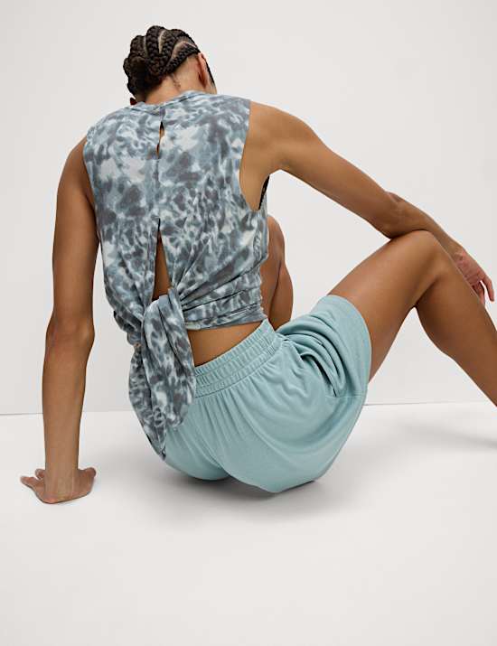 Modal Rich Ribbed Relaxed High Waisted Yoga Shorts