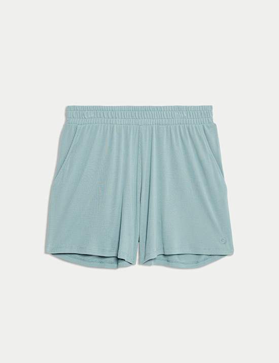 Modal Rich Ribbed Relaxed High Waisted Yoga Shorts