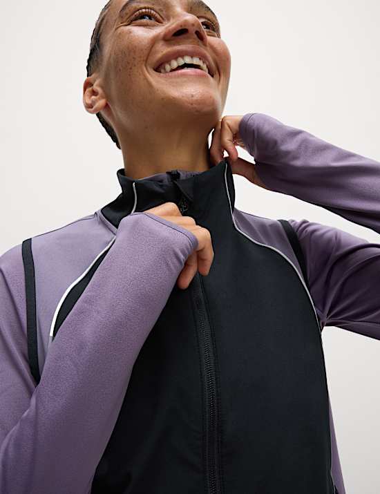 Colour Block Cropped Gilet