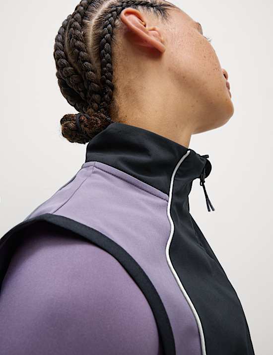 Colour Block Cropped Gilet