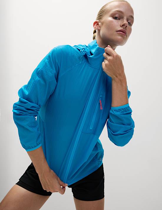 Woven Lightweight Mesh Panel Run Jacket