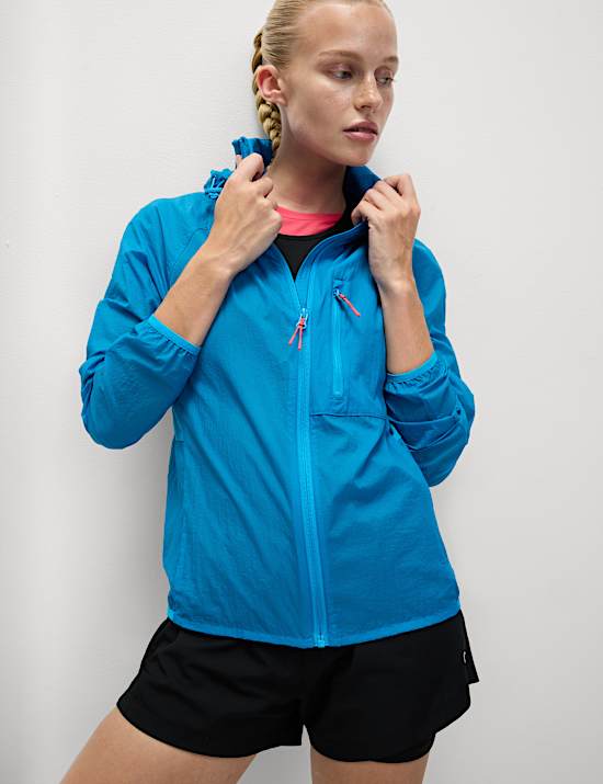 Woven Lightweight Mesh Panel Run Jacket